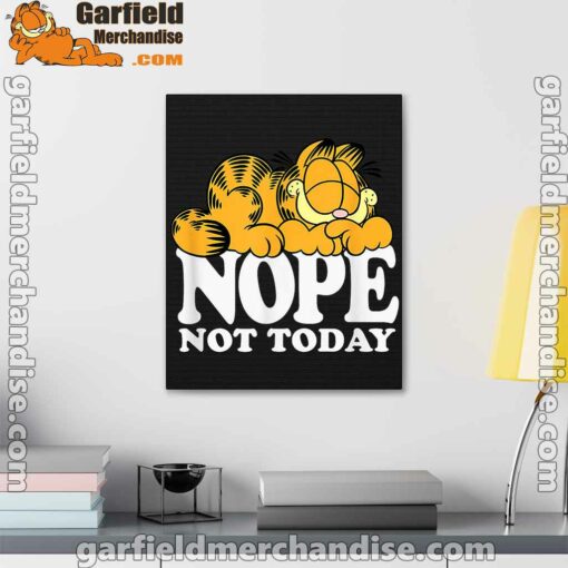 garfield nope not today lazy cat black canvas