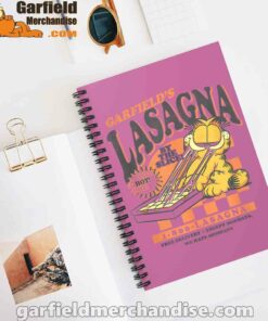 garfield vintage the slice garfields lasagna pink notebook