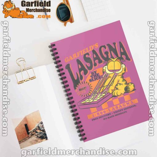 garfield vintage the slice garfields lasagna pink notebook