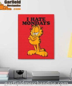 i hate mondays garfield red canvas