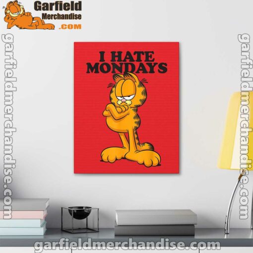 i hate mondays garfield red canvas