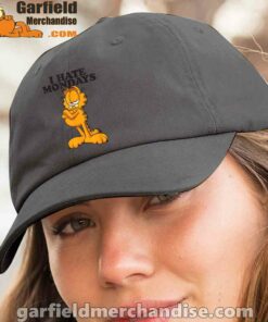 i hate mondays garfield women black hat