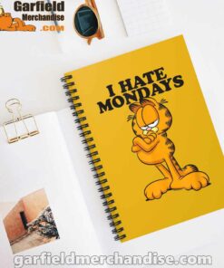 i hate mondays garfield yellow notebook