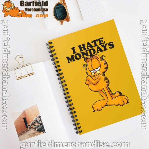 i hate mondays garfield yellow notebook