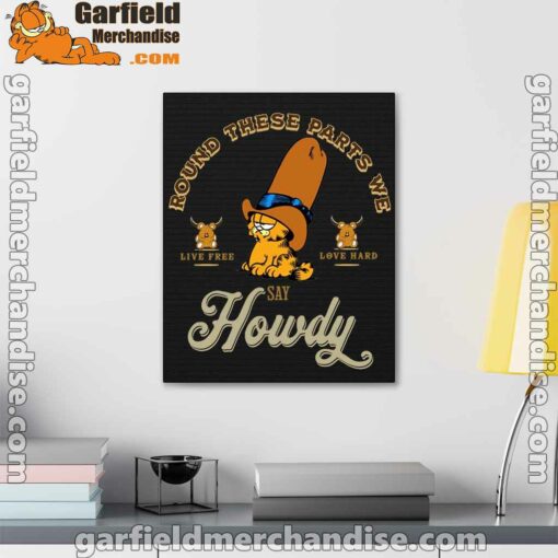 round these parts we love garfiel cowboy black canvas