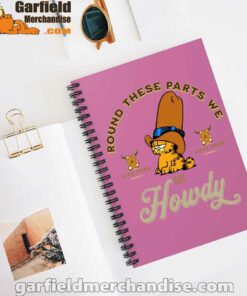 round these parts we love garfiel cowboy pink notebook