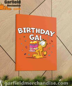 garfield birthday elebrating big chest orange canvas