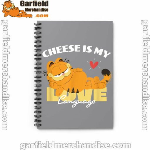 garfield cheese is my love lasagna brown notebook