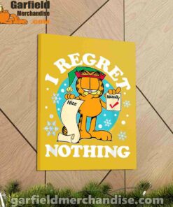 garfield christmas naughty list regret nothing yellow canvas