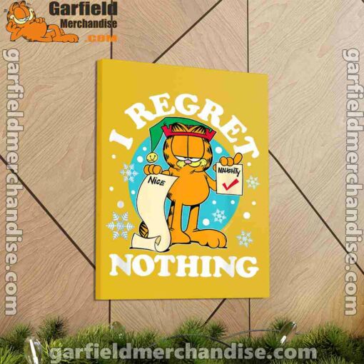 garfield christmas naughty list regret nothing yellow canvas