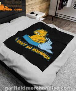 garfield dont do mornings black blanket