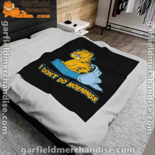 garfield dont do mornings black blanket