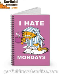 garfield hate mondays are for suffering and naps pink notebook