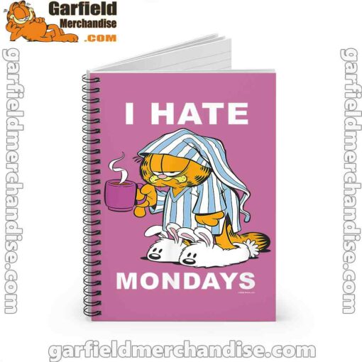 garfield hate mondays are for suffering and naps pink notebook