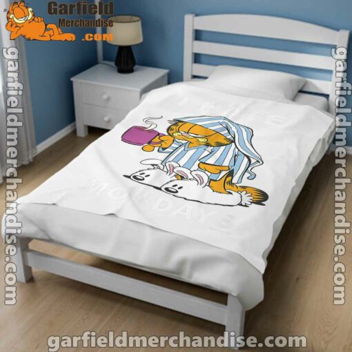 garfield hate mondays are for suffering and naps white blanket