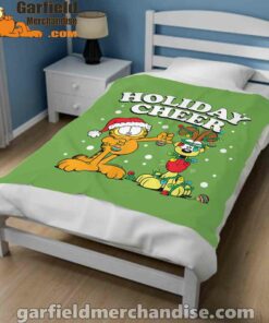 garfield holiday cheer odie green blanket