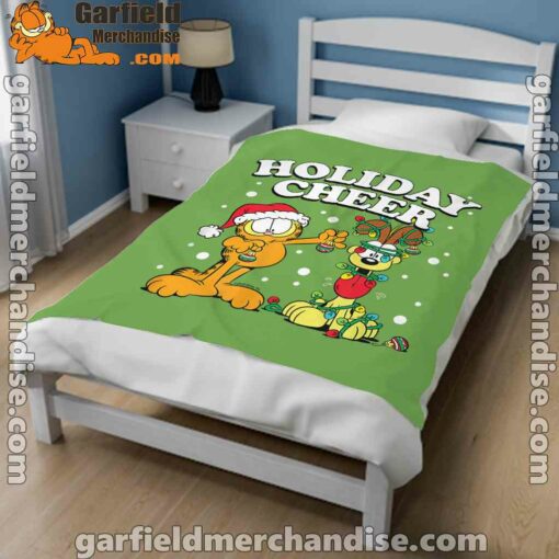 garfield holiday cheer odie green blanket