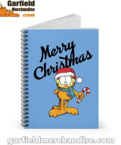 garfield merry christmas blue notebook