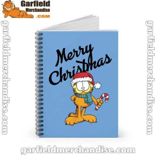 garfield merry christmas blue notebook