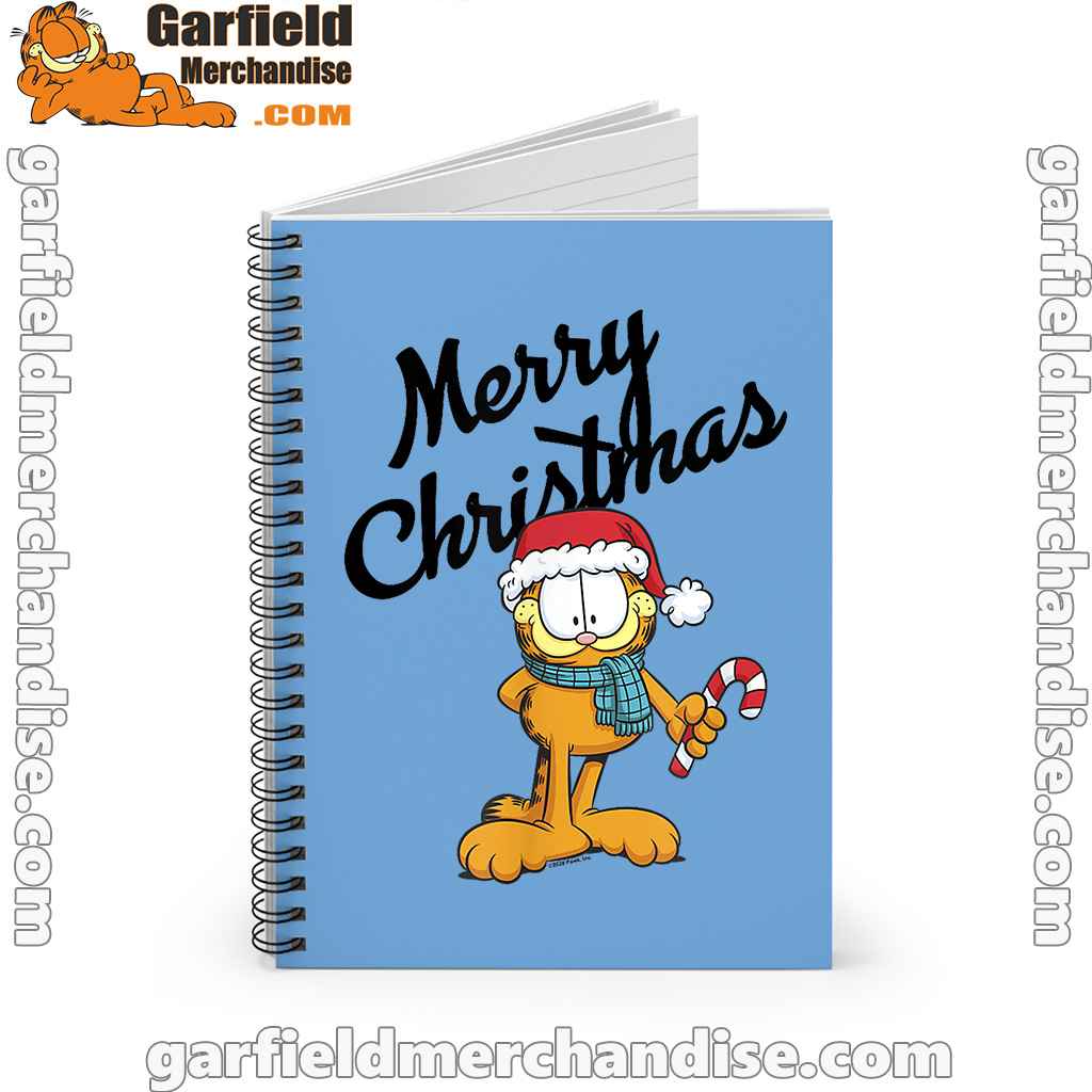 garfield merry christmas blue notebook