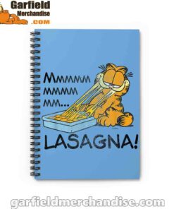 garfield mmm lasagna is life blue notebook