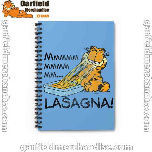 garfield mmm lasagna is life blue notebook