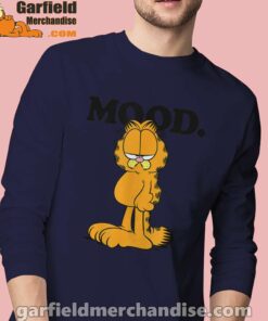 garfield mood too tired to care men navy long sleeve