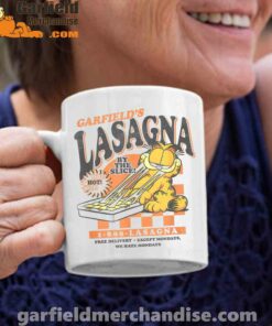 garfield vintage the slice garfields lasagna white coffee mug