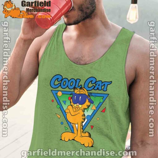 being weird is just another way of cool garfield men green tank tops