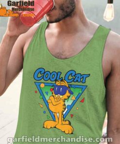 being weird is just another way of cool garfield men green tank tops