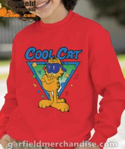 being weird is just another way of cool garfield red boy sweatshirt