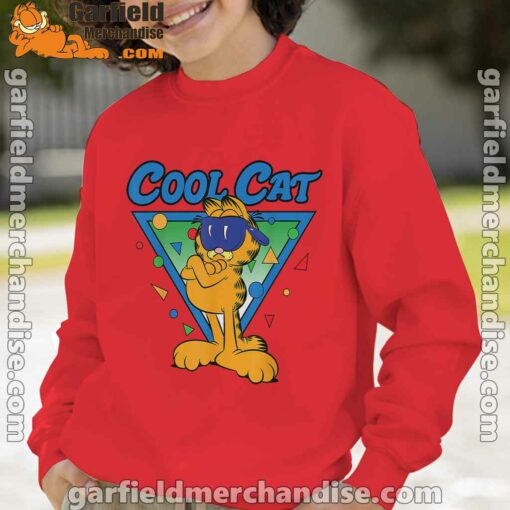 being weird is just another way of cool garfield red boy sweatshirt