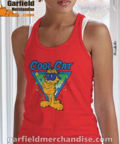 being weird is just another way of cool garfield tank top red with women