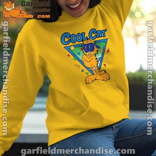 being weird is just another way of cool garfield yellow hoodie for women