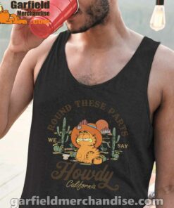 california howdy garfield cowboy black men tank tops