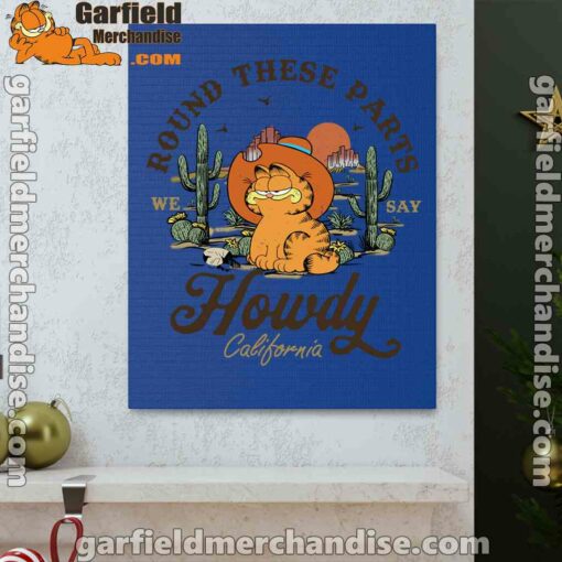 california howdy garfield cowboy blue canvas