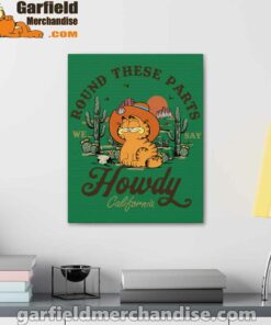 california howdy garfield cowboy green canvas