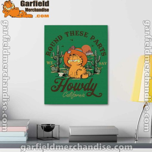 california howdy garfield cowboy green canvas