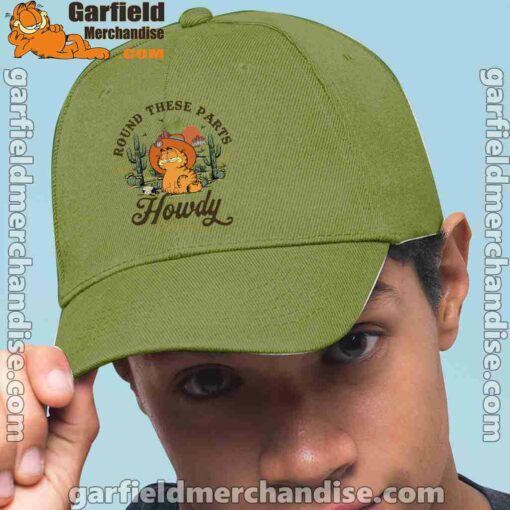 california howdy garfield cowboy green hat