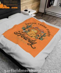 california howdy garfield cowboy orange blanket