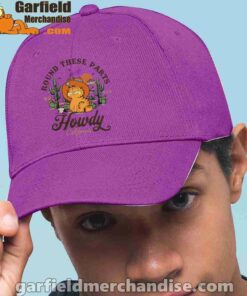 california howdy garfield cowboy purple hat