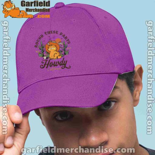 california howdy garfield cowboy purple hat