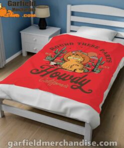 california howdy garfield cowboy red blanket