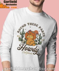 california howdy garfield cowboy white long sleeve with man