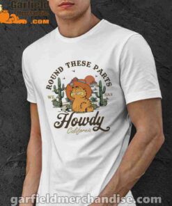 california howdy garfield cowboy white men shirt