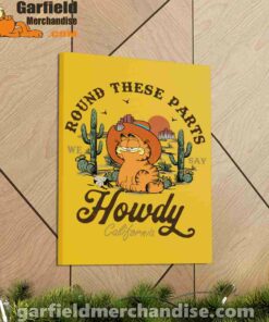 california howdy garfield cowboy yellow canvas