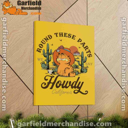 california howdy garfield cowboy yellow canvas