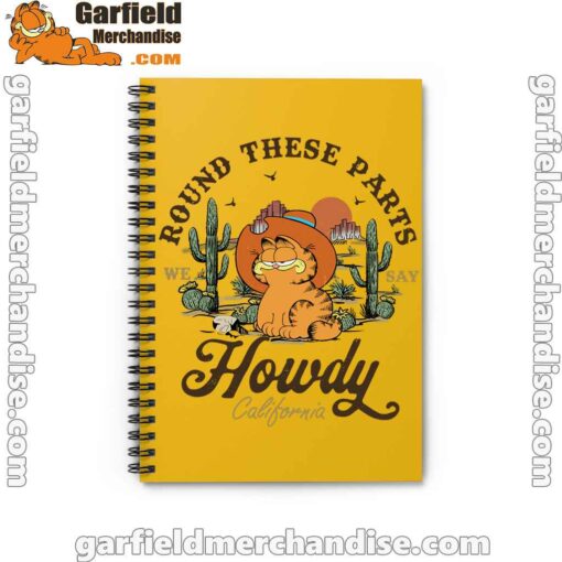 california howdy garfield cowboy yellow notebook