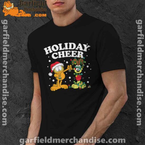 christmas garfield holiday cheer odie black men shirt