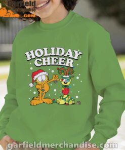 christmas garfield holiday cheer odie green sweatshirt kids boy